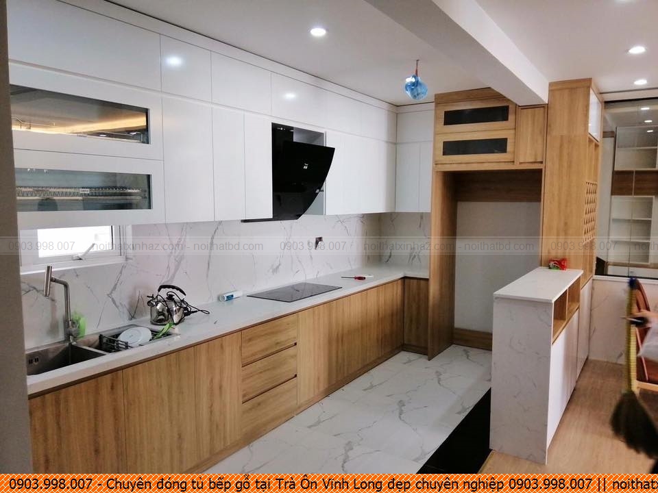 Chuyên đóng tủ bếp gỗ tại Trà Ôn Vĩnh Long đẹp chuyên nghiệp 0903.998.007