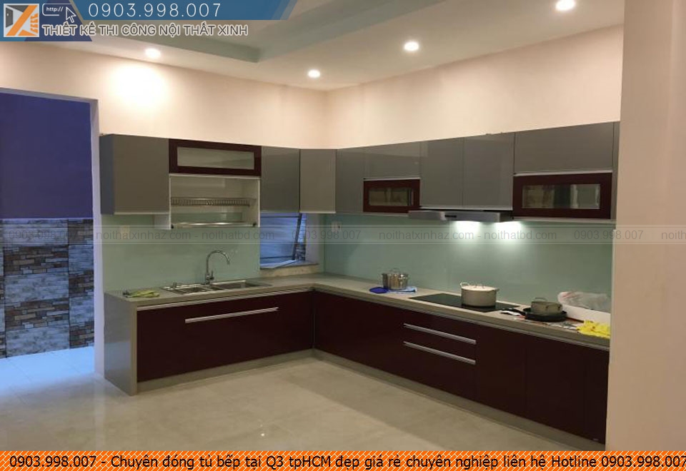 Chuyên đóng tủ bếp tại Q3 tpHCM đẹp giá rẻ chuyên nghiệp liên hệ Hotline 0903.998.007