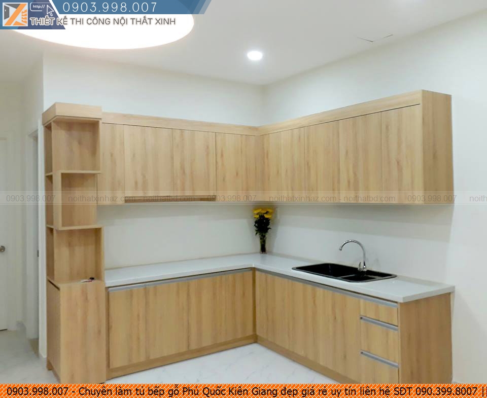 Chuyên làm tủ bếp gỗ Phú Quốc Kiên Giang đẹp giá rẻ uy tín liên hệ SĐT 090.399.8007