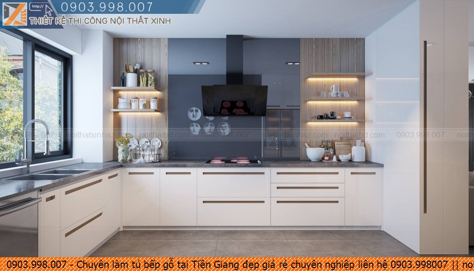 Chuyên làm tủ bếp gỗ tại Tiền Giang đẹp giá rẻ chuyên nghiệp liên hệ 0903.998007