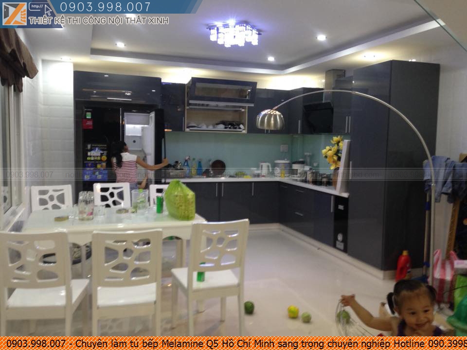 Chuyên làm tủ bếp Melamine Q5 Hồ Chí Minh sang trọng chuyên nghiệp Hotline 090.3998.007