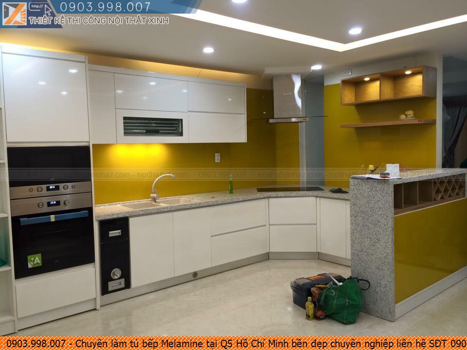 Chuyên làm tủ bếp Melamine tại Q5 Hồ Chí Minh bền đẹp chuyên nghiệp liên hệ SĐT 0903.998007