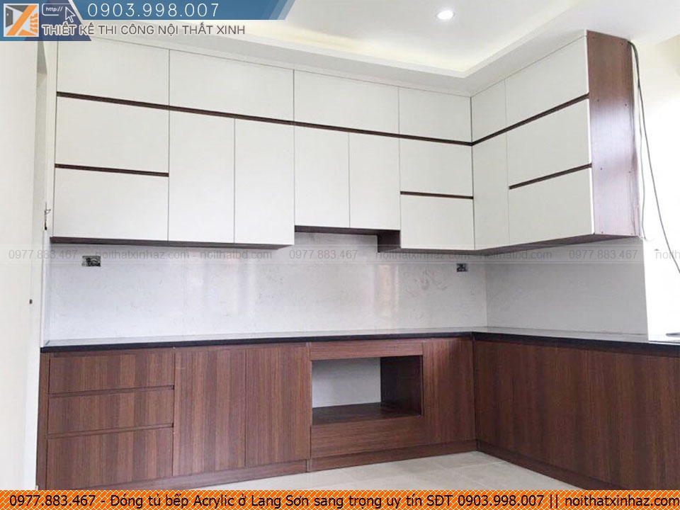 Đóng tủ bếp Acrylic ở Lạng Sơn sang trọng uy tín SĐT 0903.998.007