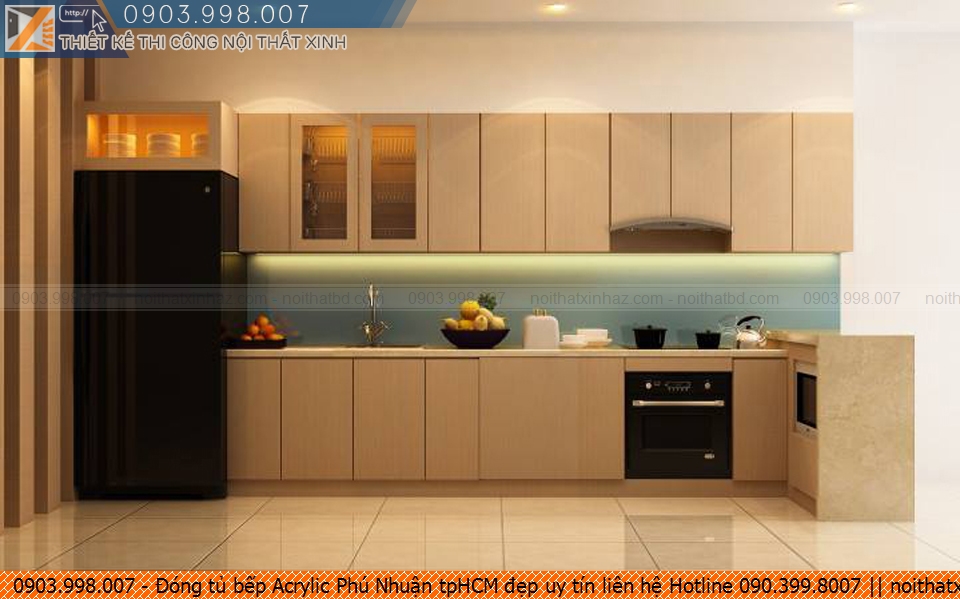 Đóng tủ bếp Acrylic Phú Nhuận tpHCM đẹp uy tín liên hệ Hotline 090.399.8007