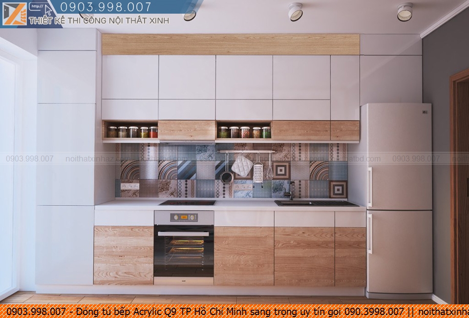 Đóng tủ bếp Acrylic Q9 TP Hồ Chí Minh sang trọng uy tín gọi 090.3998.007