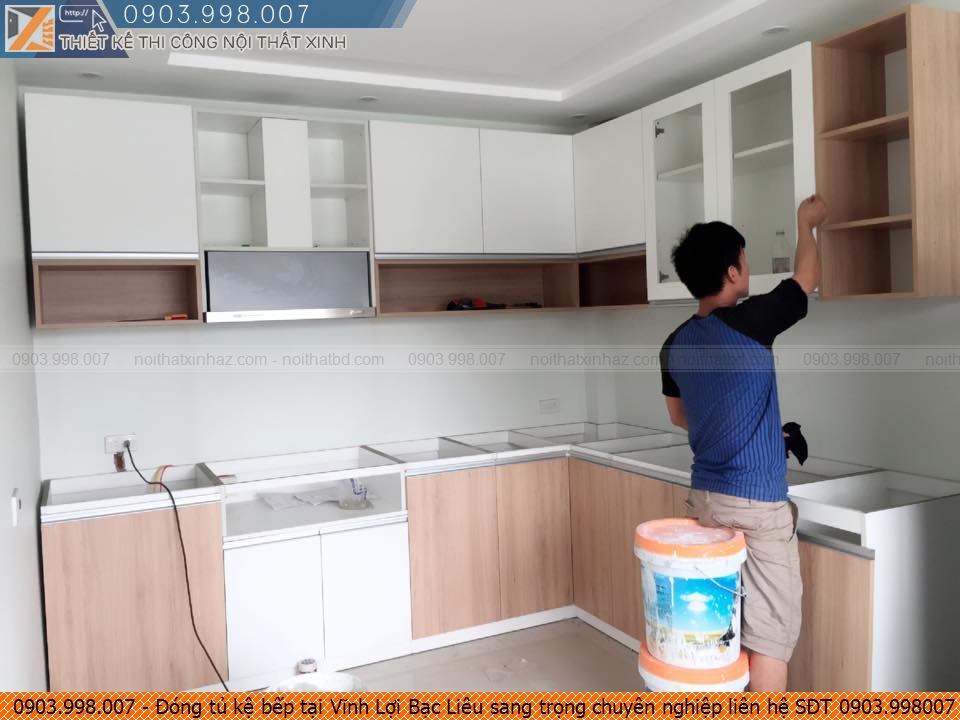 Đóng tủ kệ bếp tại Vĩnh Lợi Bạc Liêu sang trọng chuyên nghiệp liên hệ SĐT 0903.998007