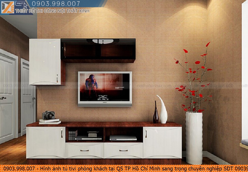 Hình ảnh tủ tivi phòng khách tại Q5 TP Hồ Chí Minh sang trọng chuyên nghiệp SĐT 0903998007