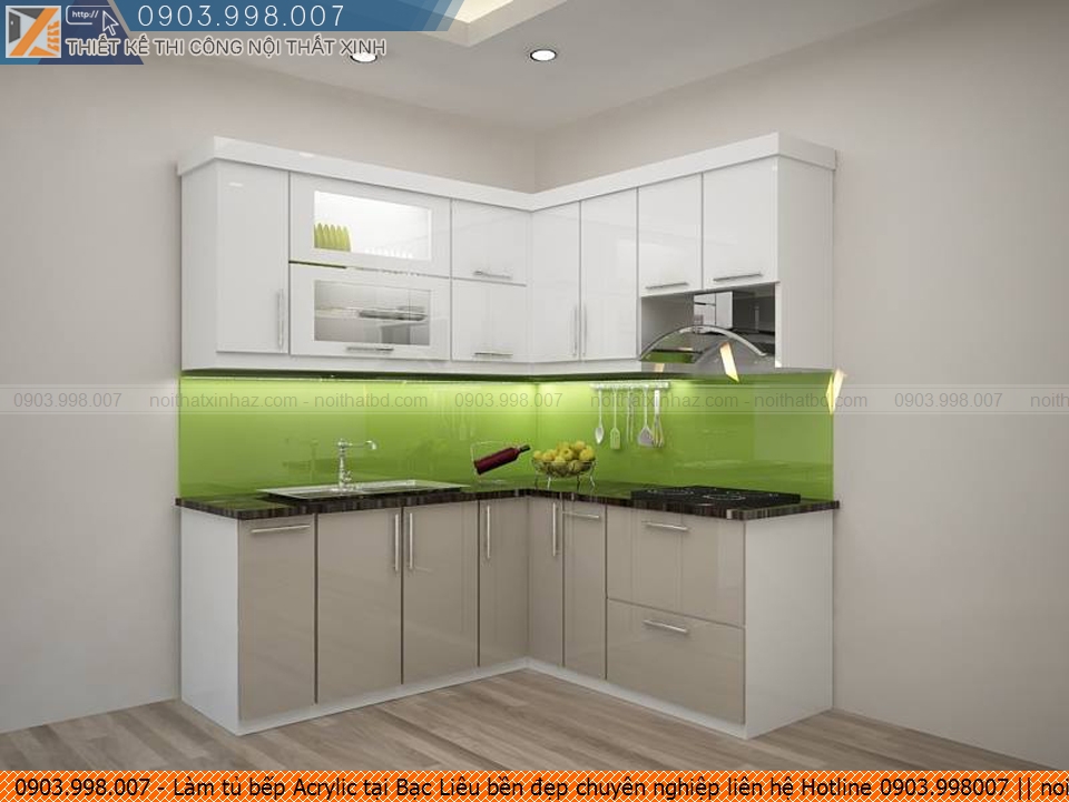 Làm tủ bếp Acrylic tại Bạc Liêu bền đẹp chuyên nghiệp liên hệ Hotline 0903.998007