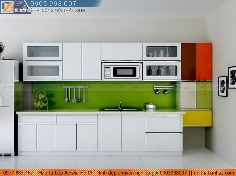 Mẫu tủ bếp Acrylic Hồ Chí Minh đẹp chuyên nghiệp gọi 0903998007