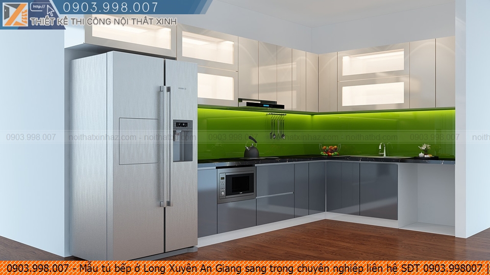Mẫu tủ bếp ở Long Xuyên An Giang sang trọng chuyên nghiệp liên hệ SĐT 0903.998007