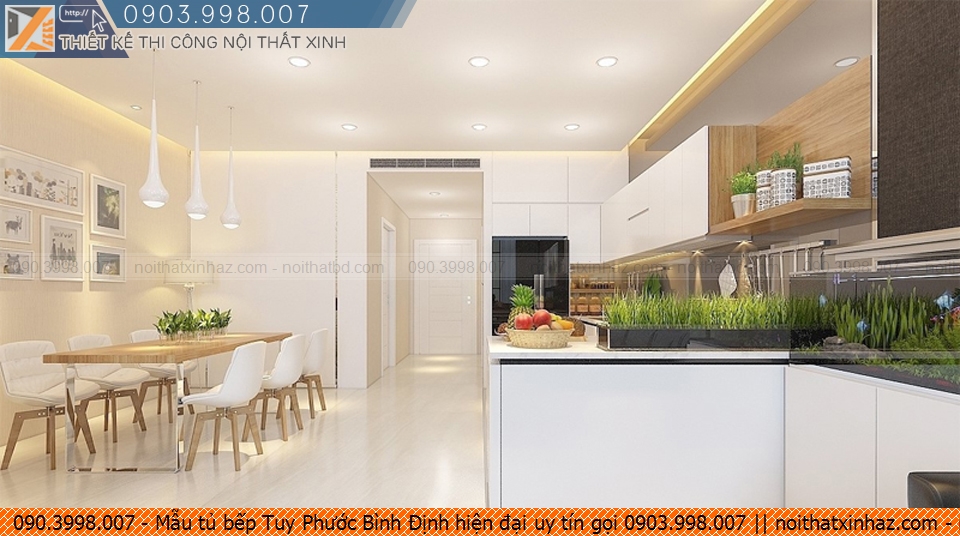Mẫu tủ bếp Tuy Phước Bình Định hiện đại uy tín gọi 0903.998.007