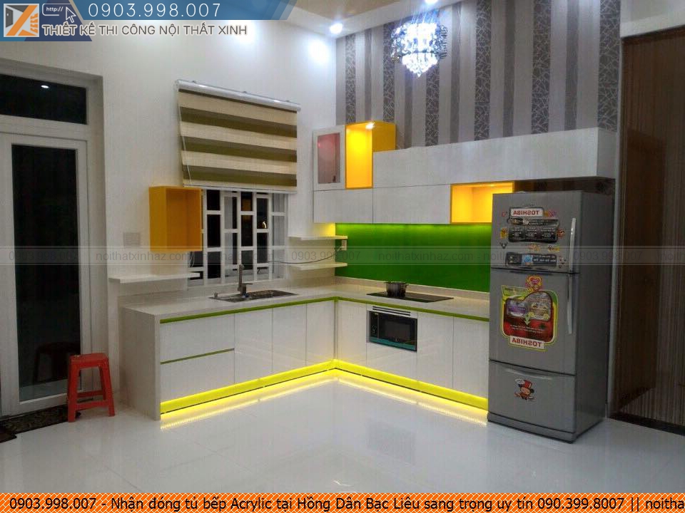 Nhận đóng tủ bếp Acrylic tại Hồng Dân Bạc Liêu sang trọng uy tín 090.399.8007
