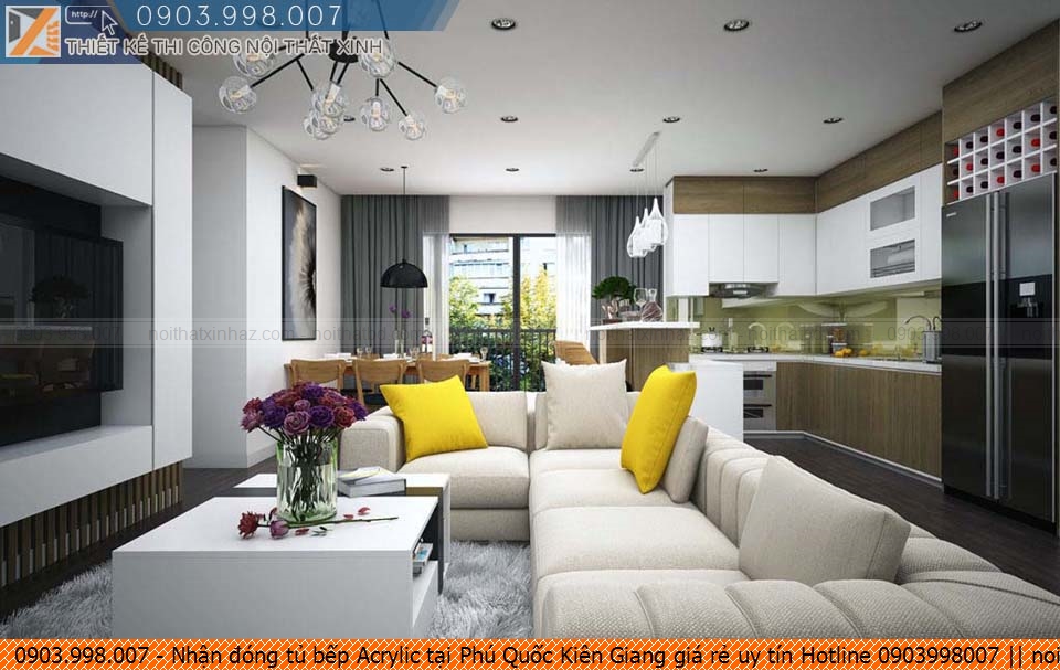 Nhận đóng tủ bếp Acrylic tại Phú Quốc Kiên Giang giá rẻ uy tín Hotline 0903998007