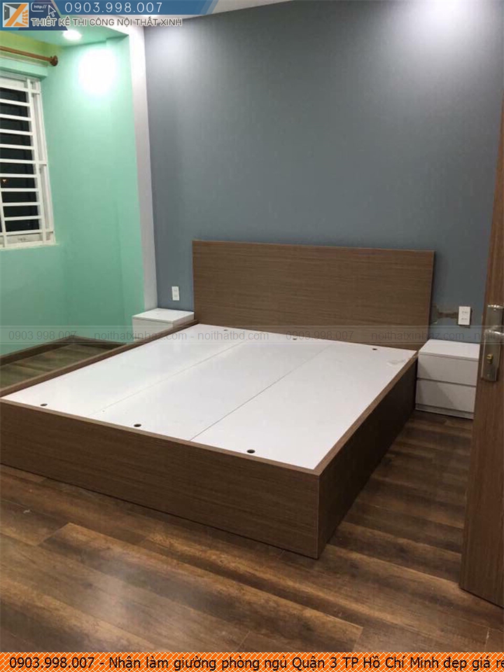 Nhận làm giường phòng ngủ Quận 3 TP Hồ Chí Minh đẹp giá rẻ chuyên nghiệp 090.399.8007
