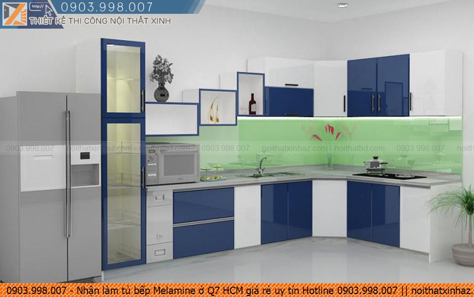 Nhận làm tủ bếp Melamine ở Q7 HCM giá rẻ uy tín Hotline 0903.998.007
