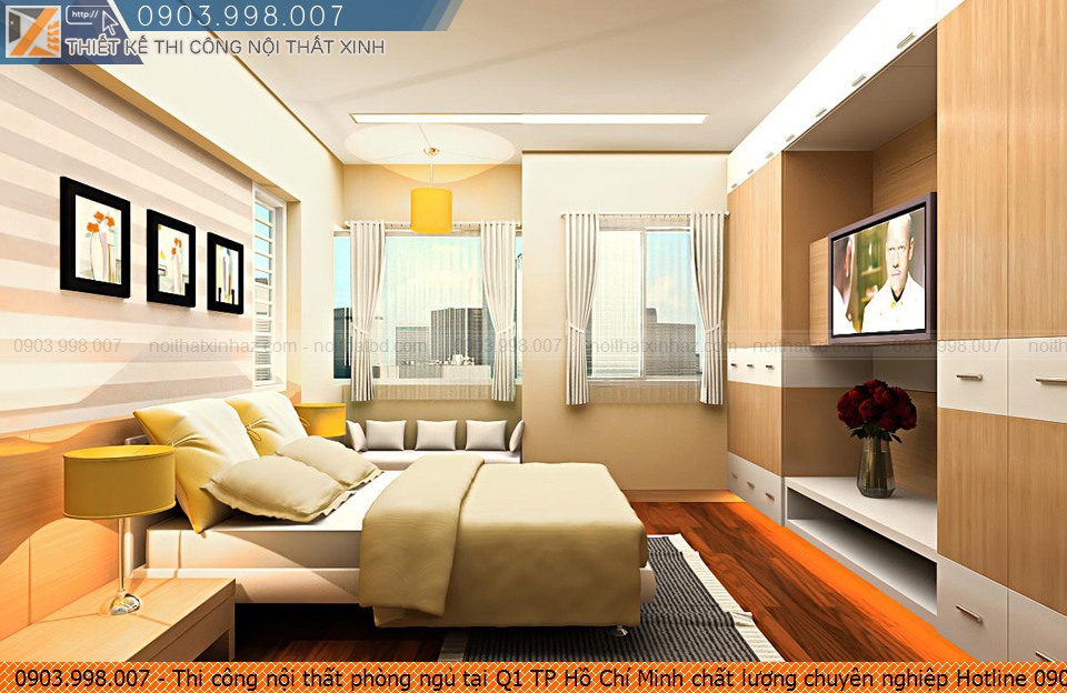 Thi công nội thất phòng ngủ tại Q1 TP Hồ Chí Minh chất lượng chuyên nghiệp Hotline 090.3998.007