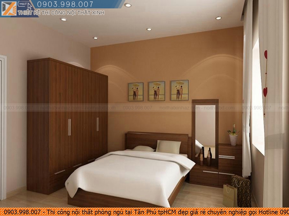 Thi công nội thất phòng ngủ tại Tân Phú tpHCM đẹp giá rẻ chuyên nghiệp gọi Hotline 0903.998007