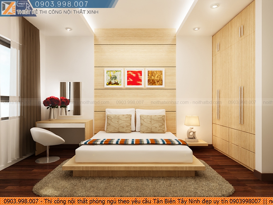 Thi công nội thất phòng ngủ theo yêu cầu Tân Biên Tây Ninh đẹp uy tín 0903998007