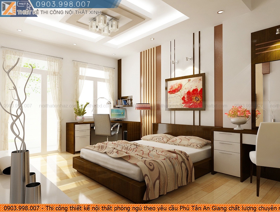 Thi công thiết kế nội thất phòng ngủ theo yêu cầu Phú Tân An Giang chất lượng chuyên nghiệp SĐT 0903.998.007