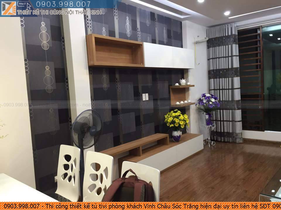 Thi công thiết kế tủ tivi phòng khách Vĩnh Châu Sóc Trăng hiện đại uy tín liên hệ SĐT 0903998007