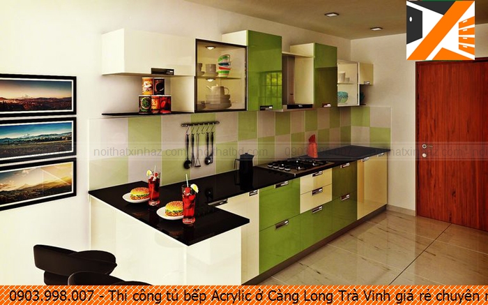 Thi công tủ bếp Acrylic ở Càng Long Trà Vinh giá rẻ chuyên nghiệp liên hệ 0903.998007