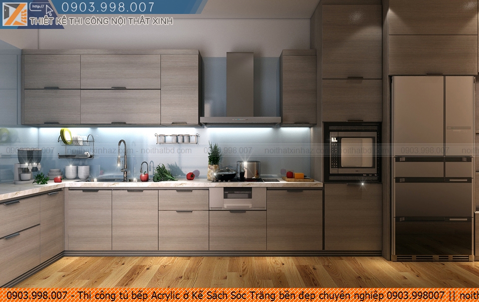 Thi công tủ bếp Acrylic ở Kế Sách Sóc Trăng bền đẹp chuyên nghiệp 0903.998007