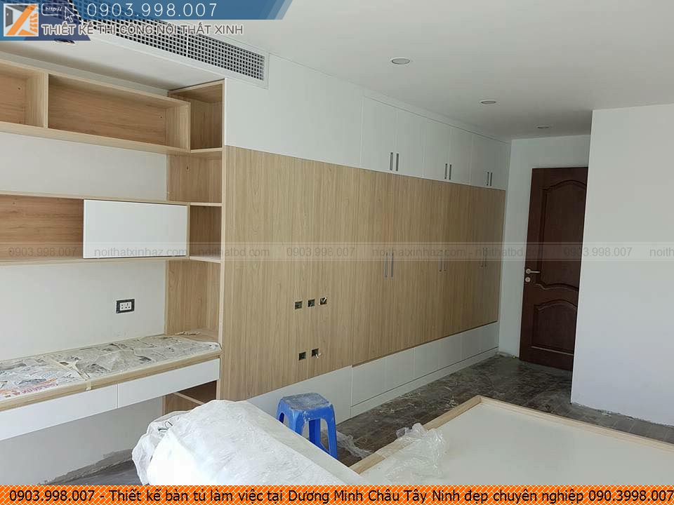 Thiết kế bàn tủ làm việc tại Dương Minh Châu Tây Ninh đẹp chuyên nghiệp 090.3998.007