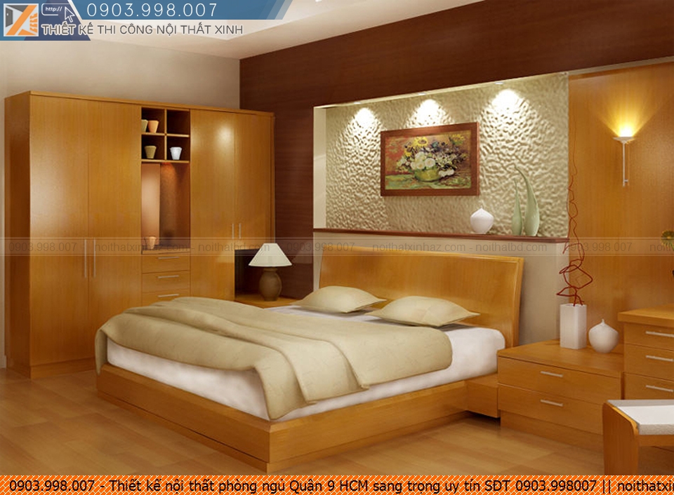 Thiết kế nội thất phòng ngủ Quận 9 HCM sang trọng uy tín SĐT 0903.998007