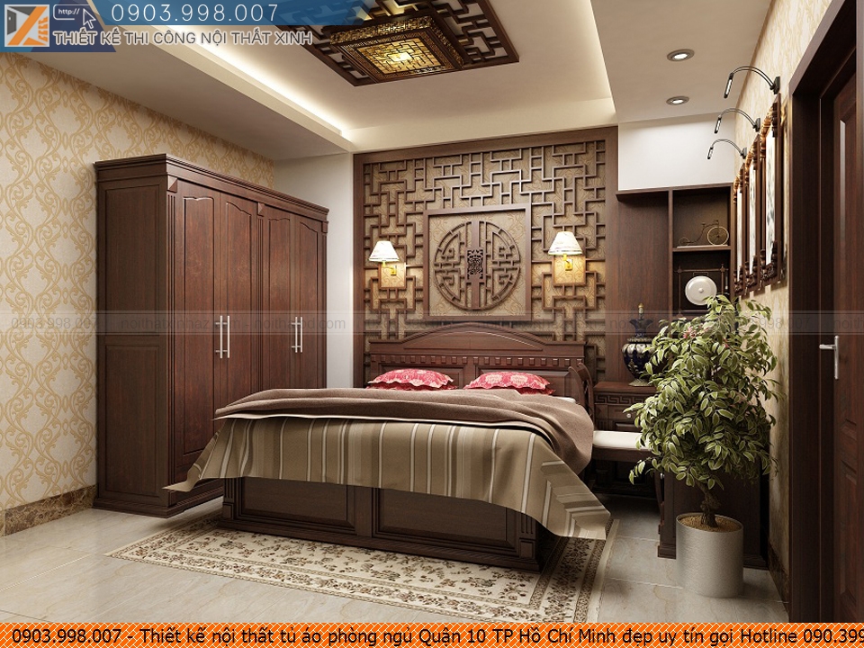 Thiết kế nội thất tủ áo phòng ngủ Quận 10 TP Hồ Chí Minh đẹp uy tín gọi Hotline 090.3998.007