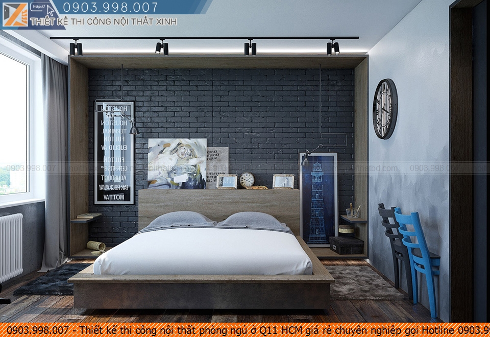 Thiết kế thi công nội thất phòng ngủ ở Q11 HCM giá rẻ chuyên nghiệp gọi Hotline 0903.998007