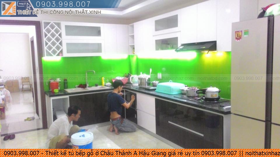 Thiết kế tủ bếp gỗ ở Châu Thành A Hậu Giang giá rẻ uy tín 0903.998.007