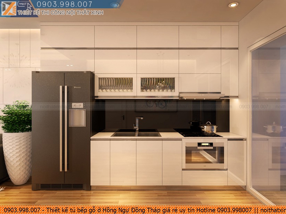 Thiết kế tủ bếp gỗ ở Hồng Ngự Đồng Tháp giá rẻ uy tín Hotline 0903.998007