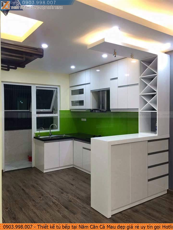 Thiết kế tủ bếp tại Năm Căn Cà Mau đẹp giá rẻ uy tín gọi Hotline 0903.998.007