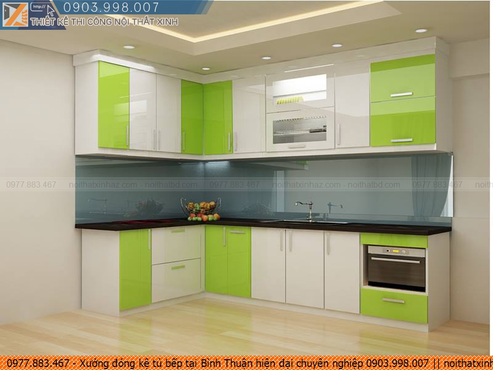Xưởng đóng kệ tủ bếp tại Bình Thuận hiện đại chuyên nghiệp 0903.998.007