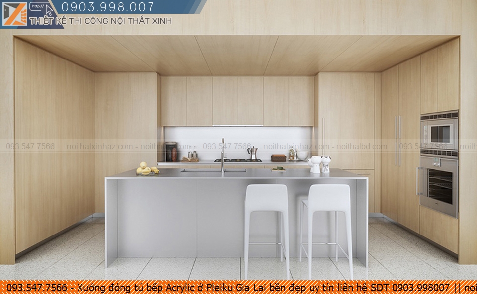 Xưởng đóng tủ bếp Acrylic ở Pleiku Gia Lai bền đẹp uy tín liên hệ SĐT 0903.998007
