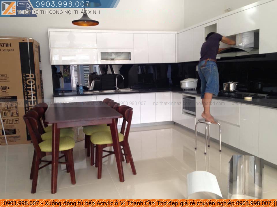 Xưởng đóng tủ bếp Acrylic ở Vị Thanh Cần Thơ đẹp giá rẻ chuyên nghiệp 0903.998.007