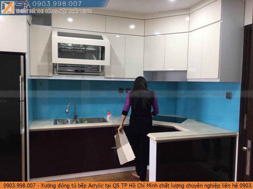 Xưởng đóng tủ bếp Acrylic tại Q5 TP Hồ Chí Minh chất lượng chuyên nghiệp liên hệ 0903.998007