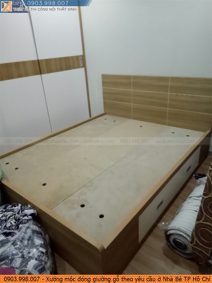 Xưởng mộc đóng giường gỗ theo yêu cầu ở Nhà Bè TP Hồ Chí Minh chất lượng chuyên nghiệp Hotline 090.3998.007