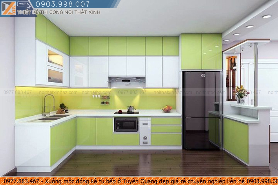 Xưởng mộc đóng kệ tủ bếp ở Tuyên Quang đẹp giá rẻ chuyên nghiệp liên hệ 0903.998.007
