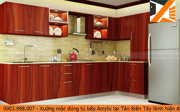 Xưởng mộc đóng tủ bếp Acrylic tại Tân Biên Tây Ninh hiện đại uy tín 0903.998.007