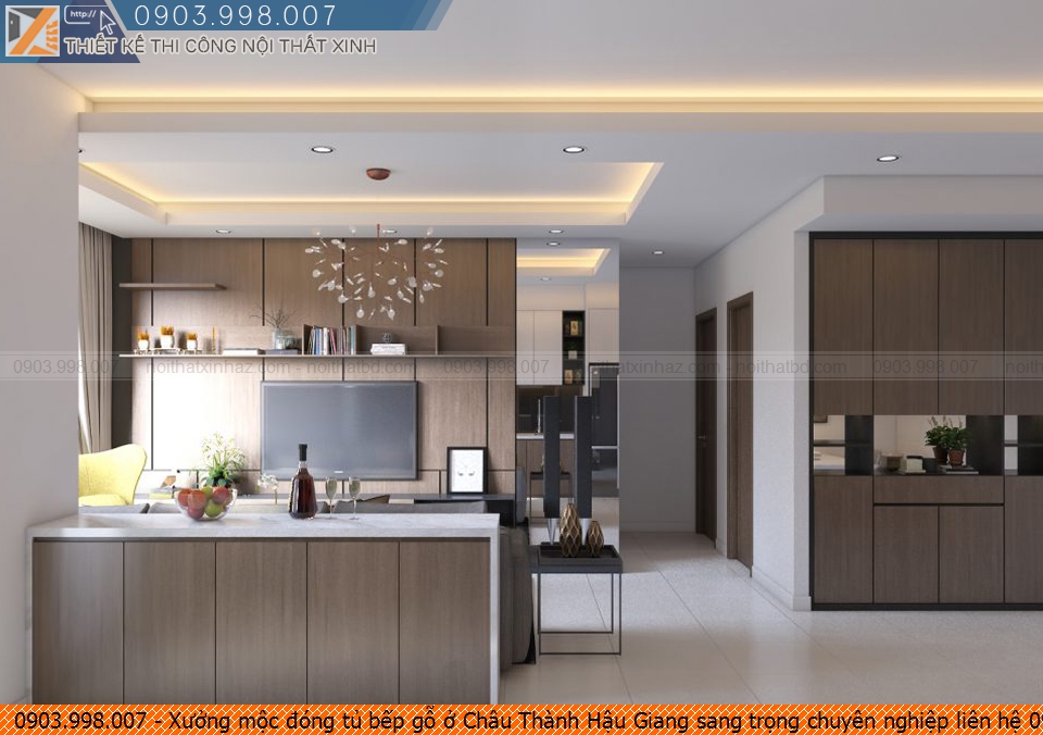 Xưởng mộc đóng tủ bếp gỗ ở Châu Thành Hậu Giang sang trọng chuyên nghiệp liên hệ 0903.998.007