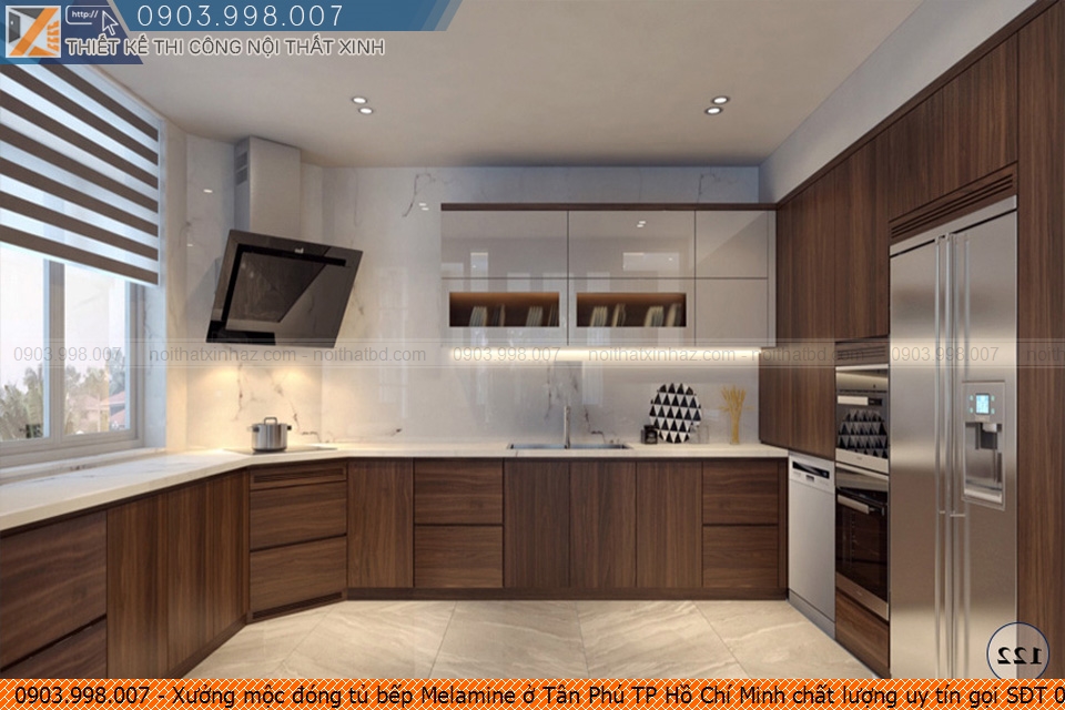 Xưởng mộc đóng tủ bếp Melamine ở Tân Phú TP Hồ Chí Minh chất lượng uy tín gọi SĐT 090.3998.007