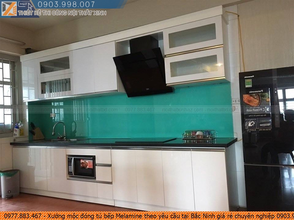 Xưởng mộc đóng tủ bếp Melamine theo yêu cầu tại Bắc Ninh giá rẻ chuyên nghiệp 0903.998007