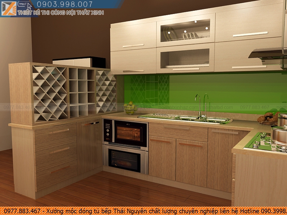 Xưởng mộc đóng tủ bếp Thái Nguyên chất lượng chuyên nghiệp liên hệ Hotline 090.3998.007