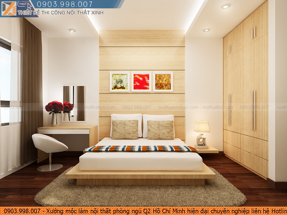 Xưởng mộc làm nội thất phòng ngủ Q2 Hồ Chí Minh hiện đại chuyên nghiệp liên hệ Hotline 0903.998007