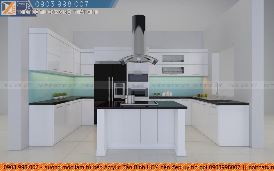 Xưởng mộc làm tủ bếp Acrylic Tân Bình HCM bền đẹp uy tín gọi 0903998007