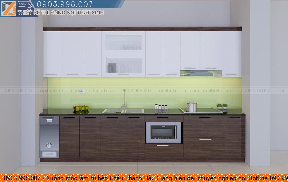 Xưởng mộc làm tủ bếp Châu Thành Hậu Giang hiện đại chuyên nghiệp gọi Hotline 0903.998007
