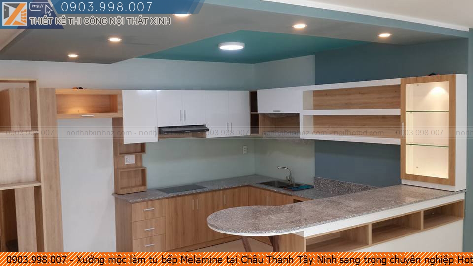 Xưởng mộc làm tủ bếp Melamine tại Châu Thành Tây Ninh sang trọng chuyên nghiệp Hotline 0903998007